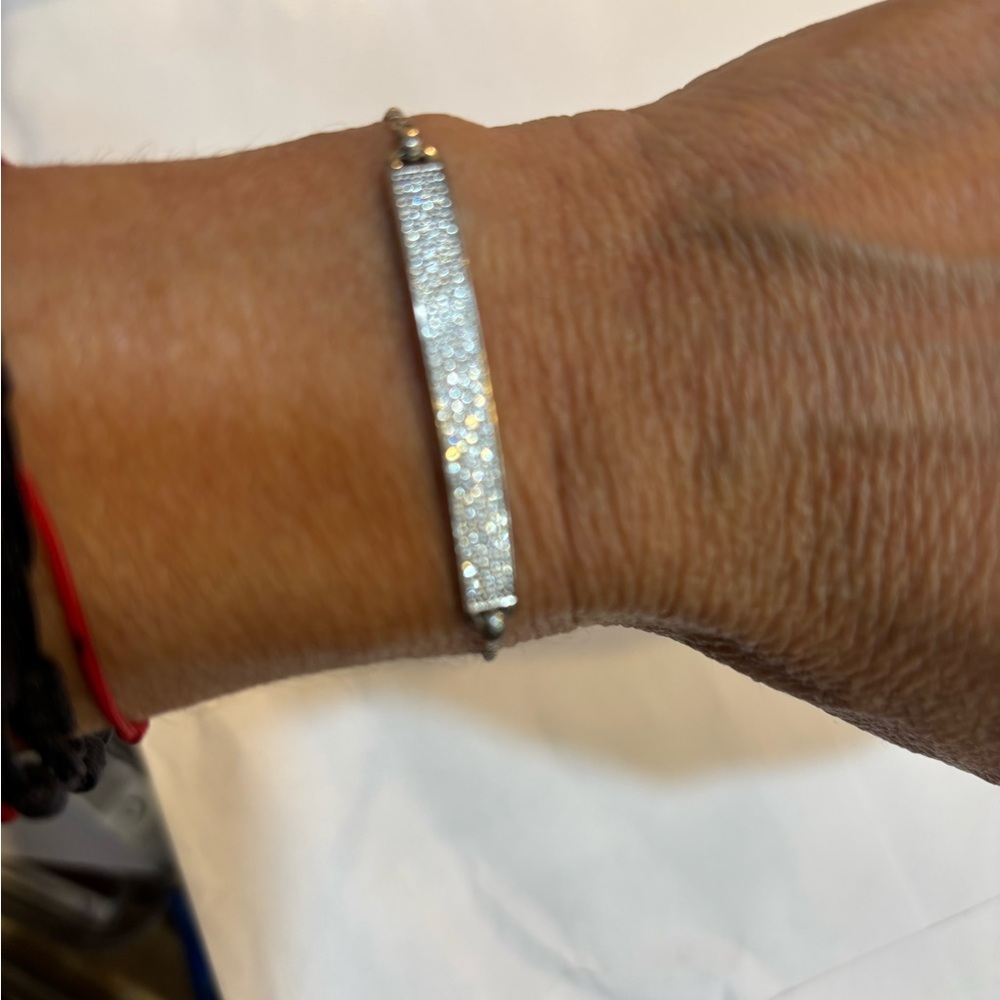 Michael Kors silver rhinestone adjustable bracelet